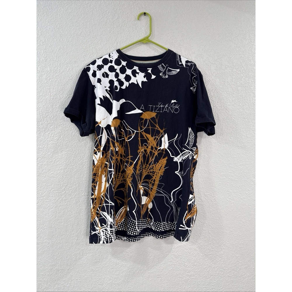 A Tiziano Mens Multicolor Short Sleeve Jersey Graphic Crew Neck T-Shirt Sz XL